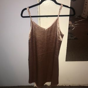 Pink satin slip dress